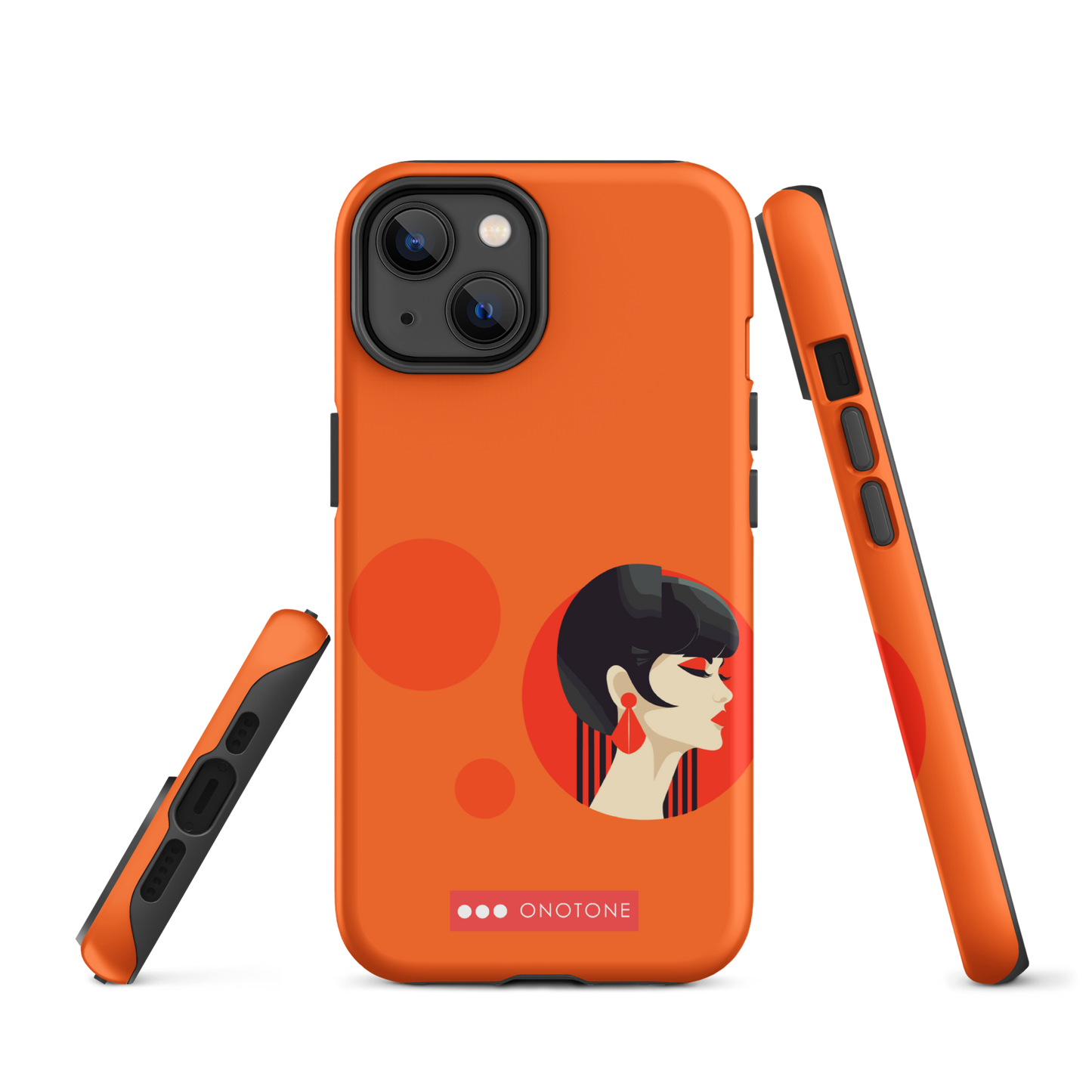 Dual Layer orange modern iPhone® Case