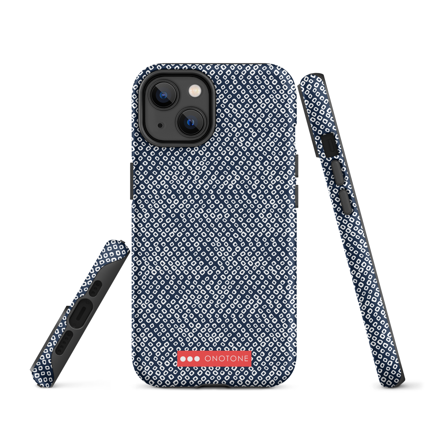 apanese design indigo iPhone® Case with dotted patterns