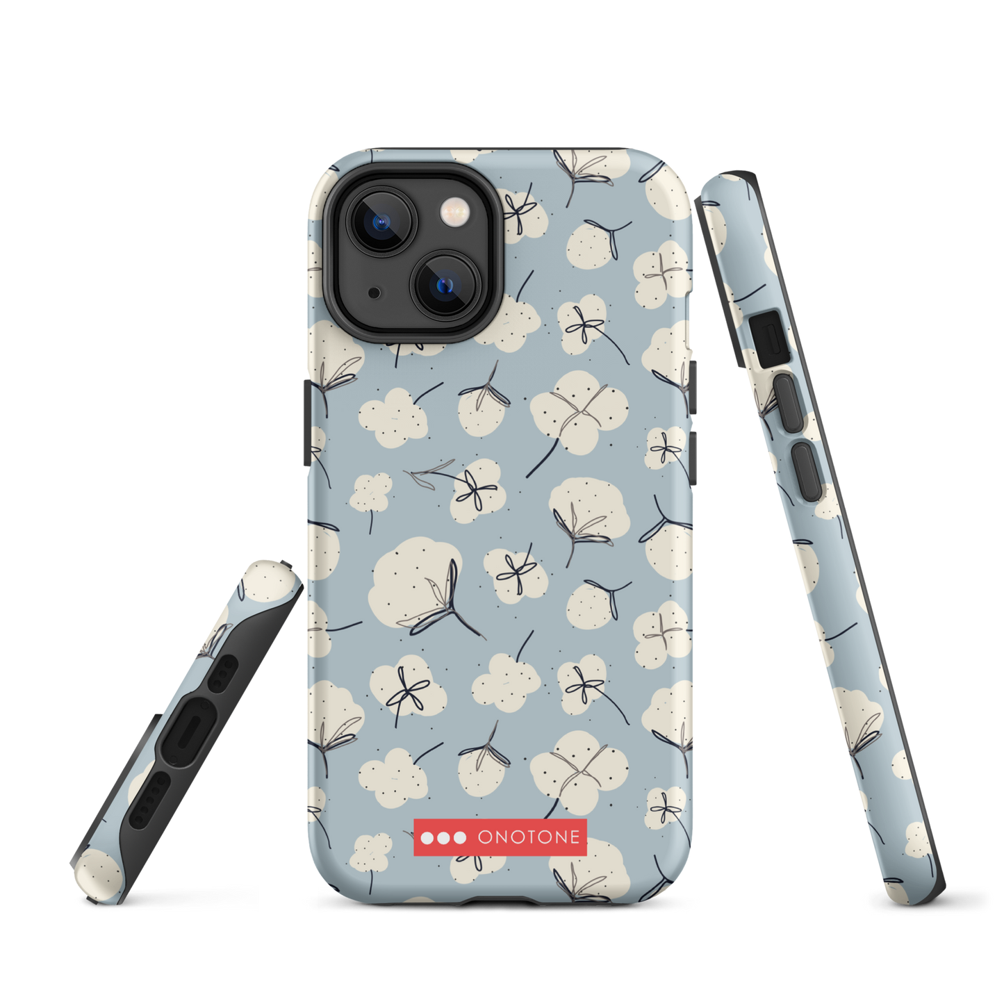Japanese design indigo iPhone® Case with floral patterns
