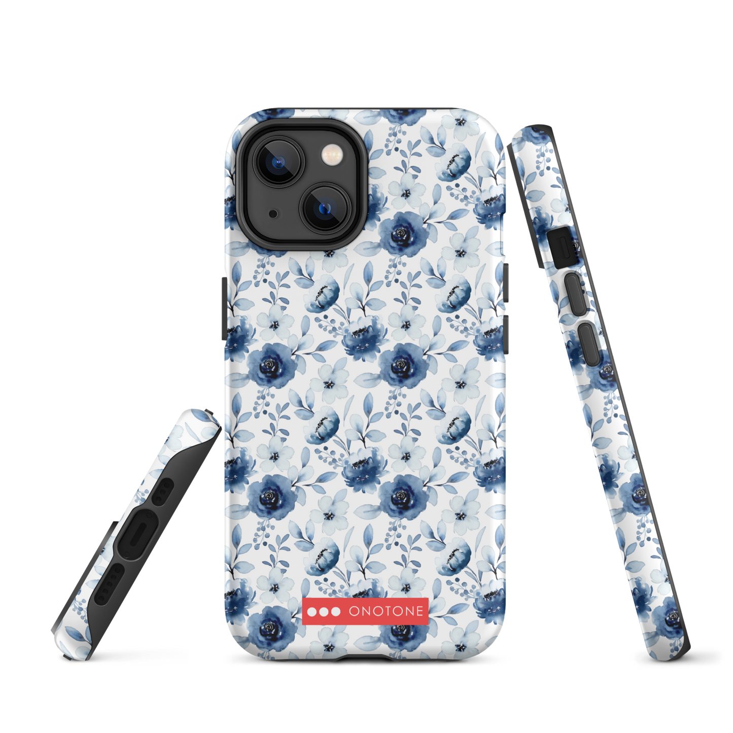 Japanese design indigo iPhone® Case with blue flowers