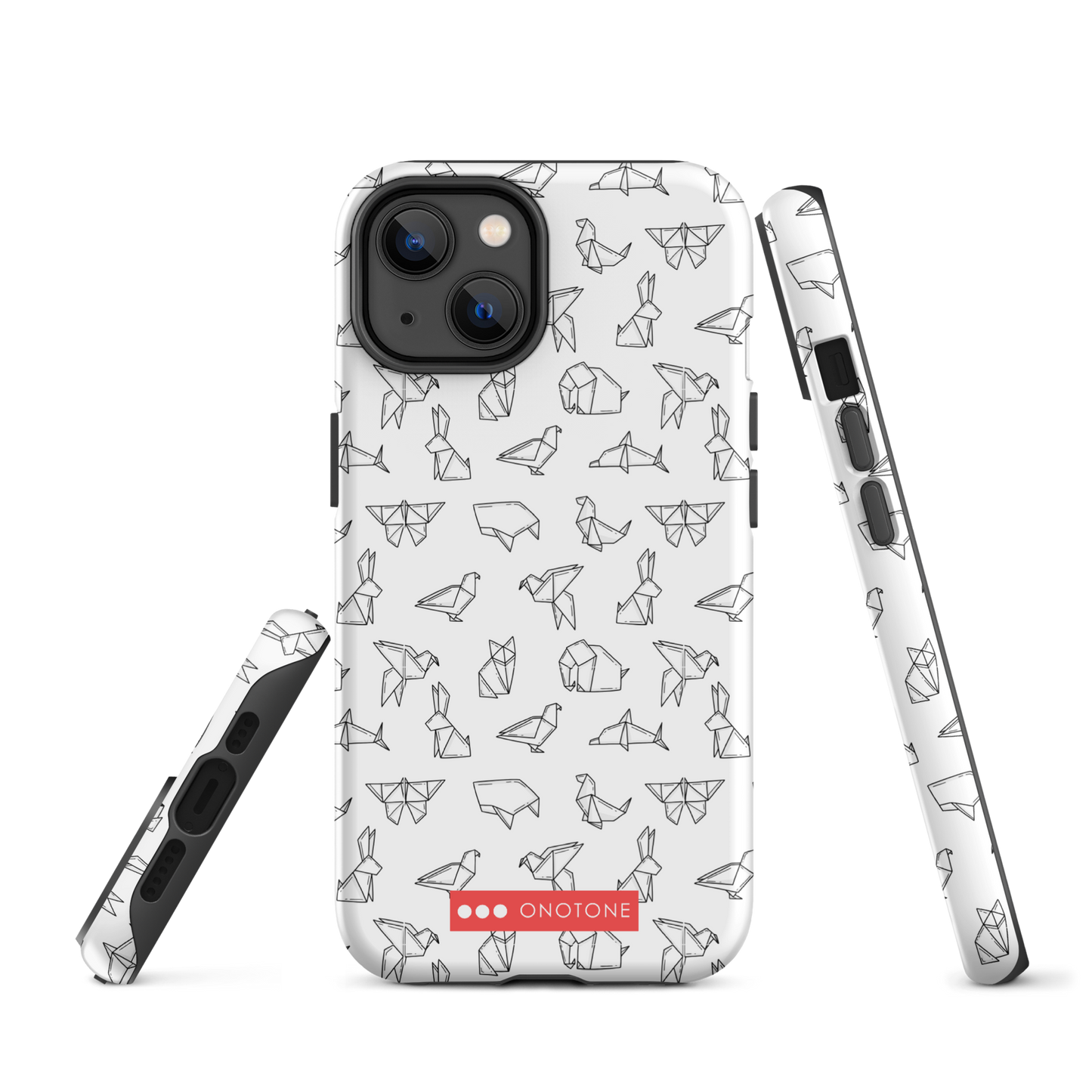 Japanese design indigo iPhone® Case with origami patterns  (IND-037)