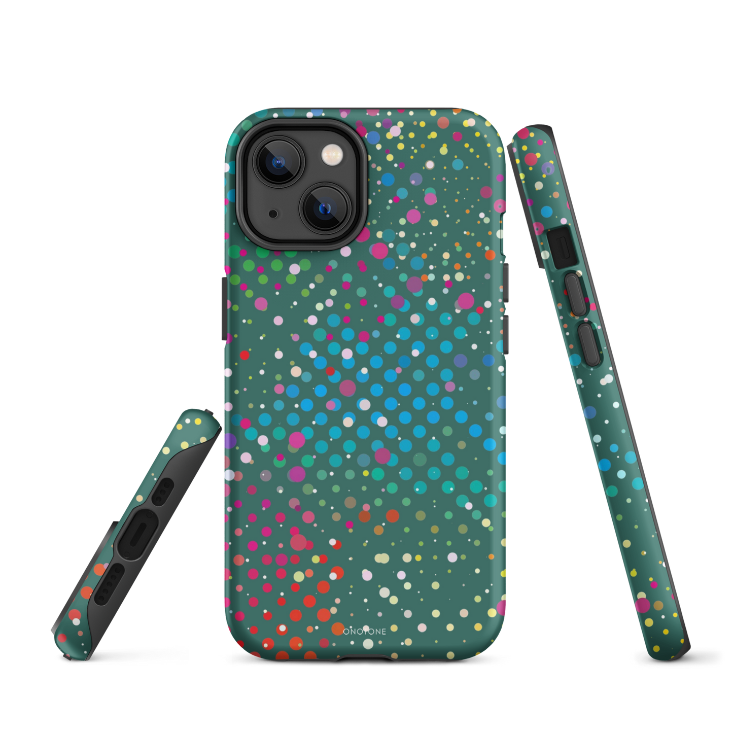 Bottle Green Polka Dot iPhone 14 Plus Case
