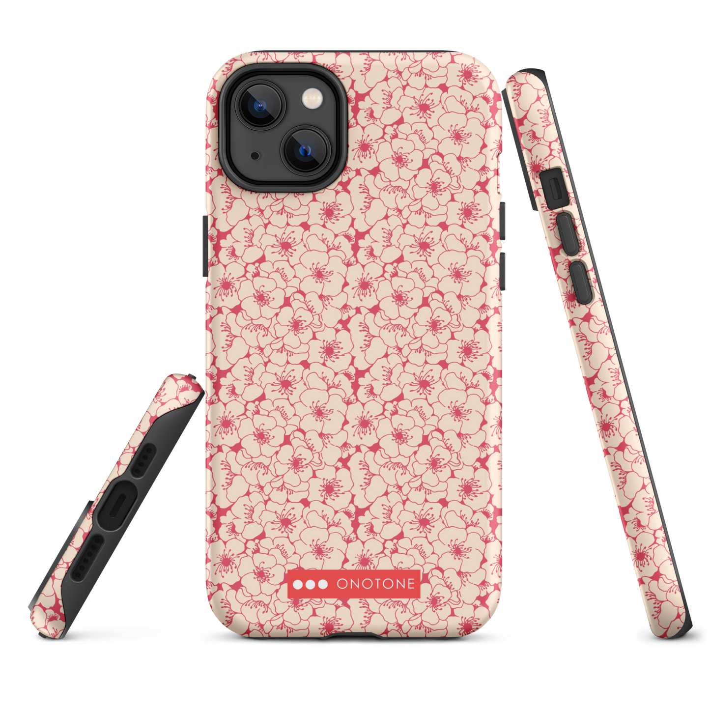 Japanese design indigo iPhone® Case with sakura patterns