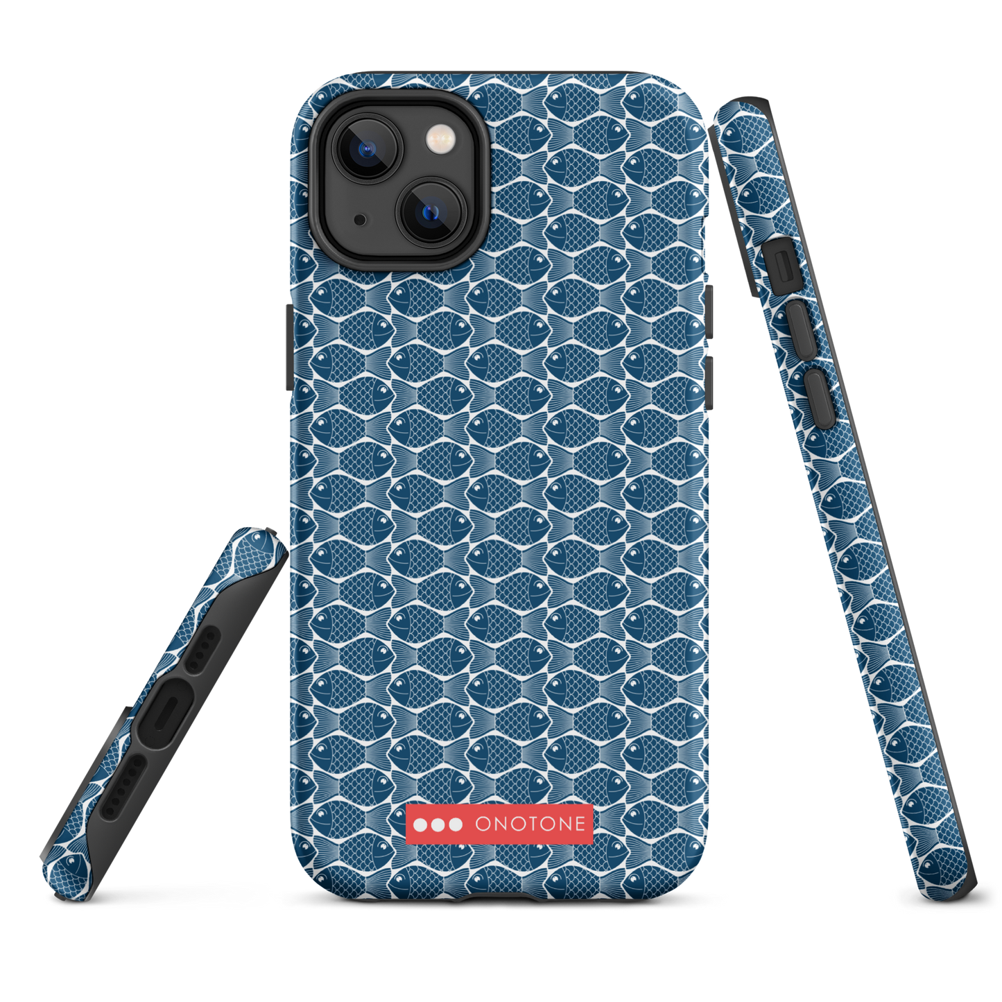 Japanese iPhone® Case with traditional Indigo fish patterns