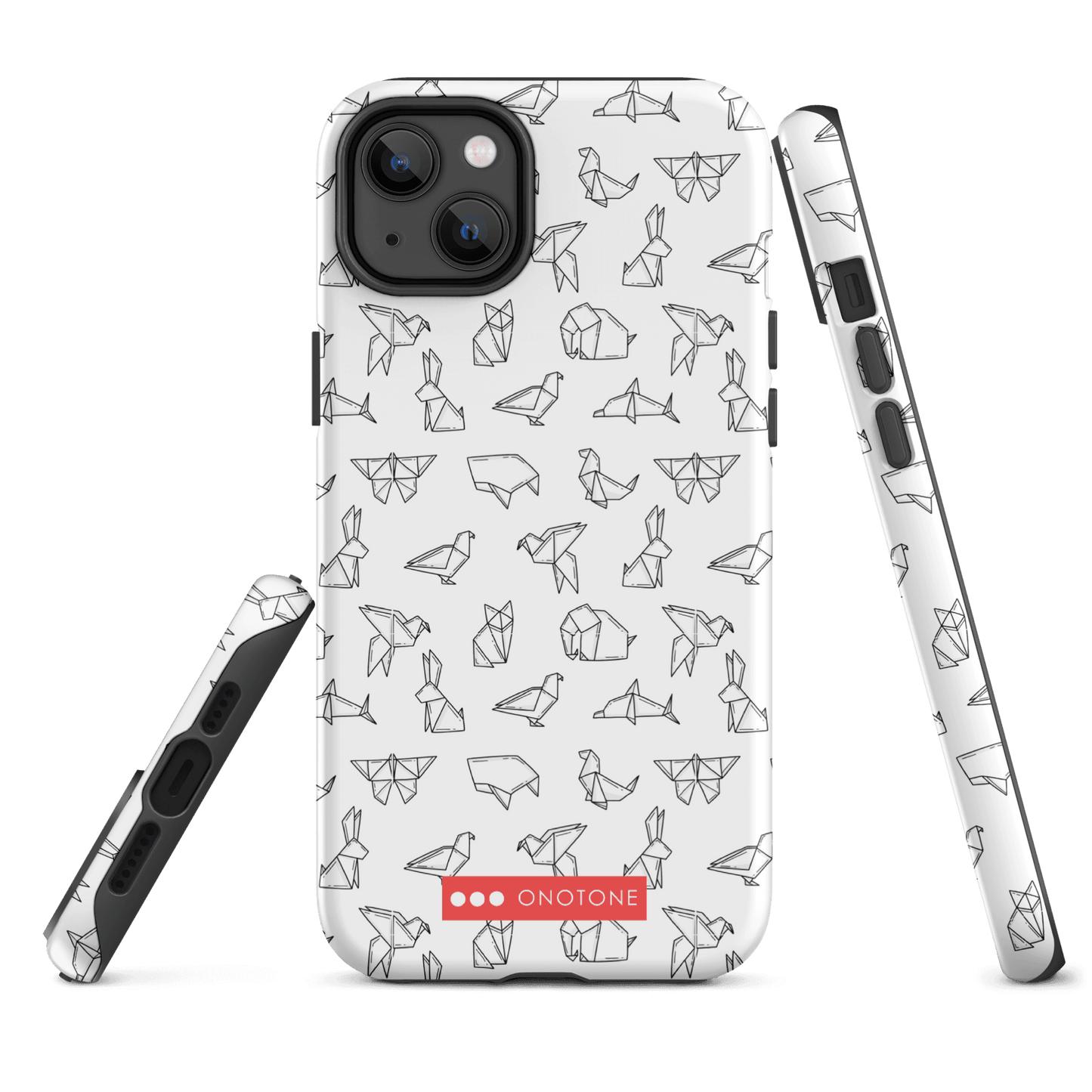 Japanese design indigo iPhone® Case with origami patterns  (IND-037)