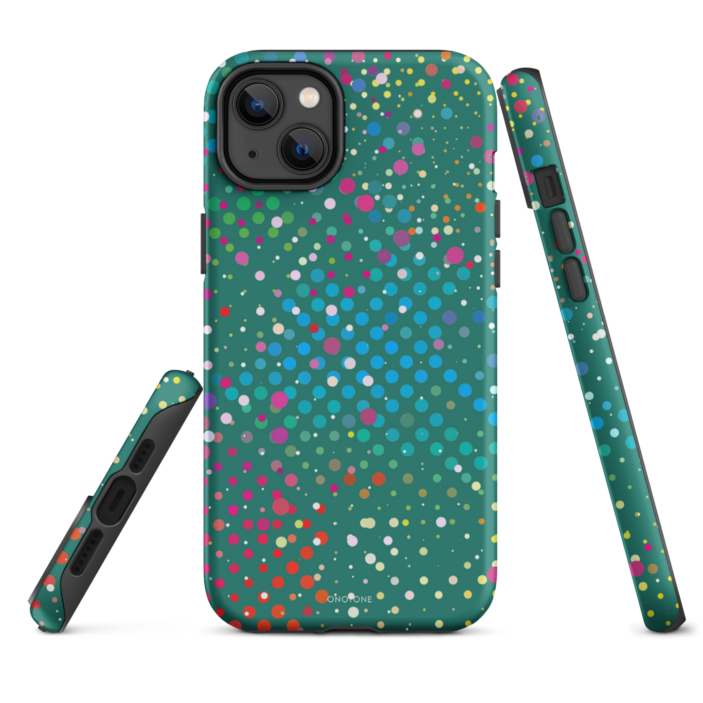 Rain Forest Green Polka Dot iPhone 14 Pro Case