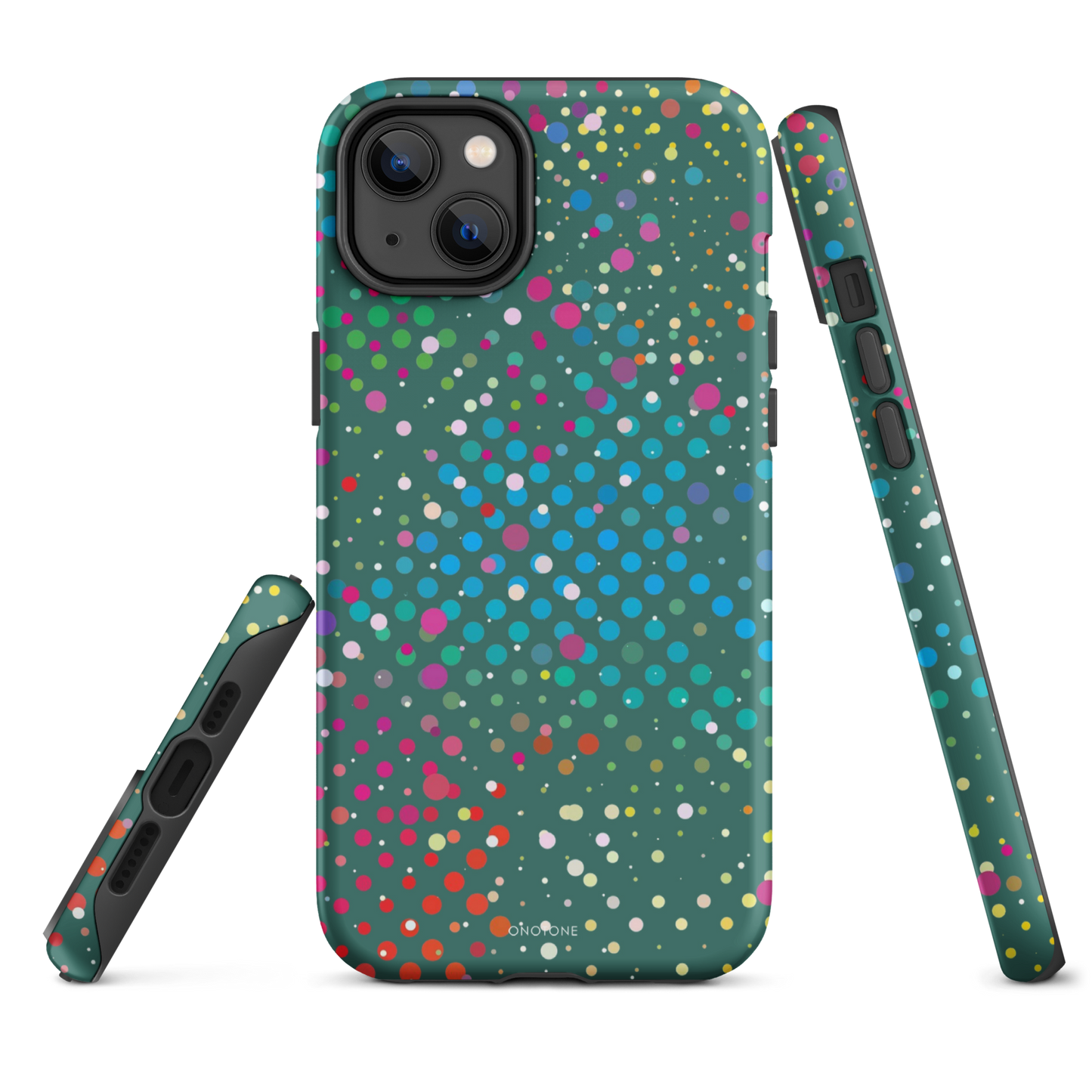 Bottle Green Polka Dot iPhone 14 Pro Case