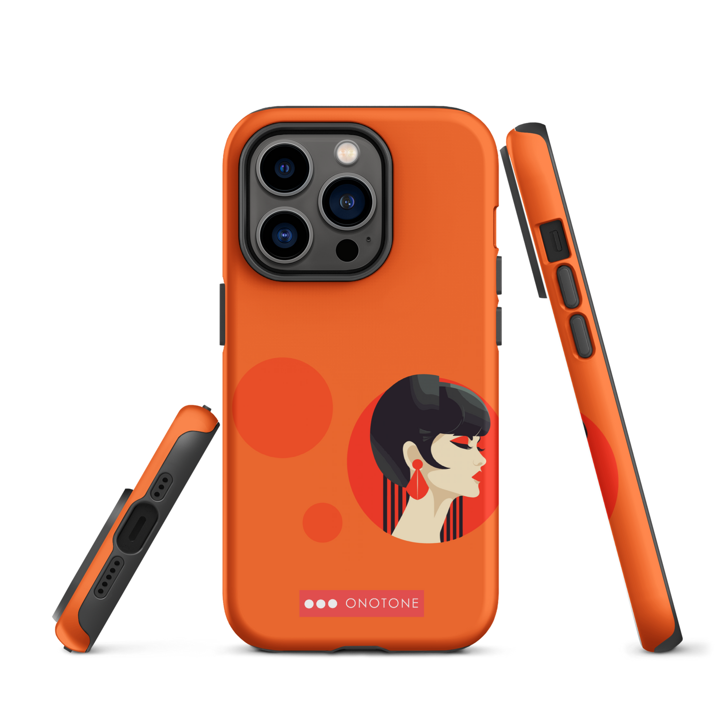 Dual Layer orange modern iPhone® Case
