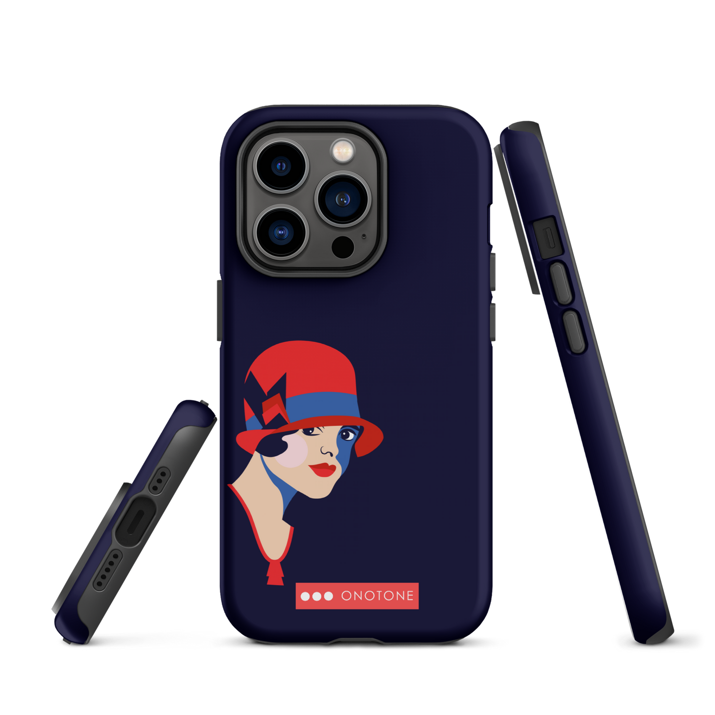 Dual Layer dark blue modern iPhone® Case