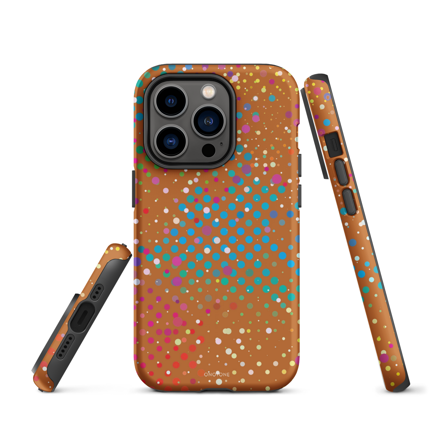 Brown-Orange Polka Dot iPhone 14 Pro Max Case