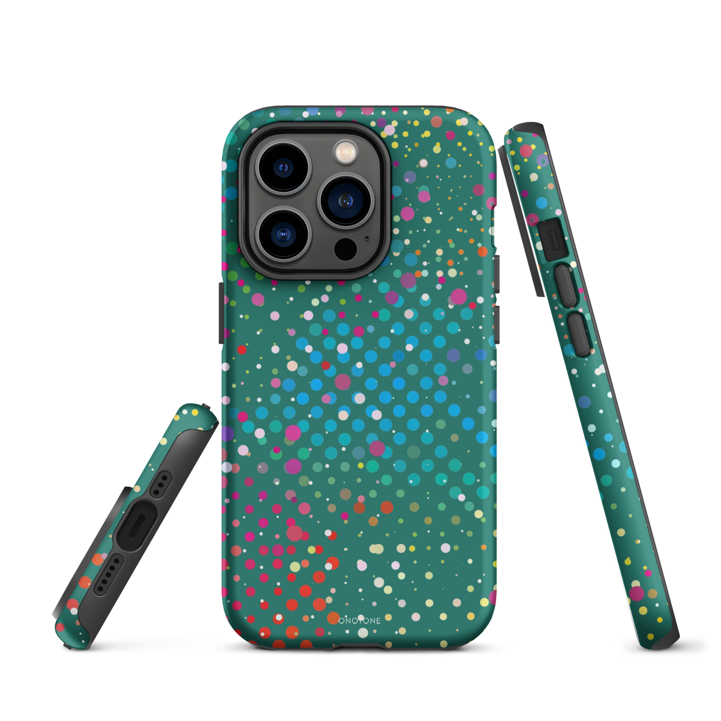 Rain Forest Green Polka Dot iPhone 14 Pro Max Case