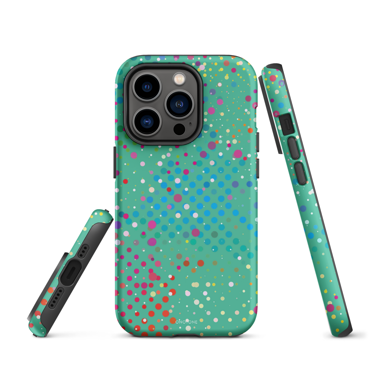 Pearl Aqua Polka Dot iPhone 14 Pro Max Case