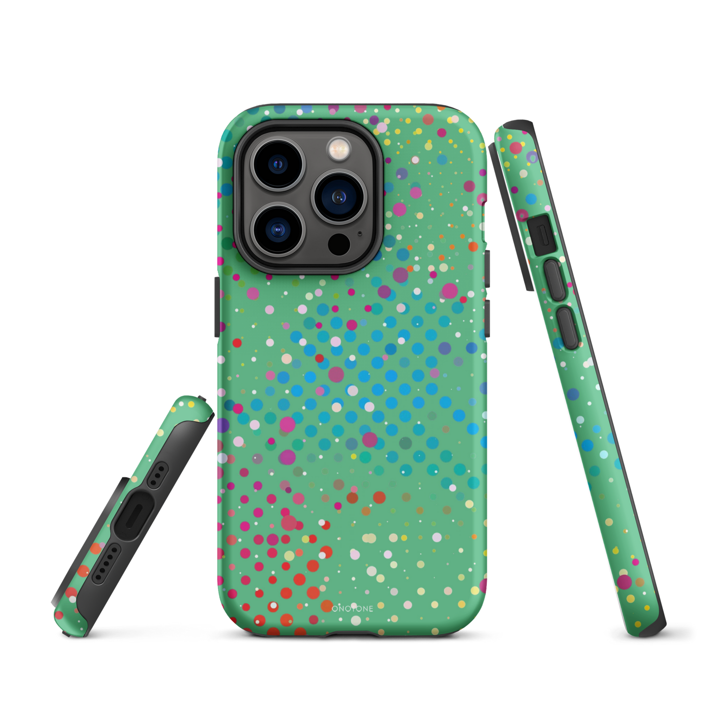 Medium Aquamarine Polka Dot iPhone 14 Pro Max Case