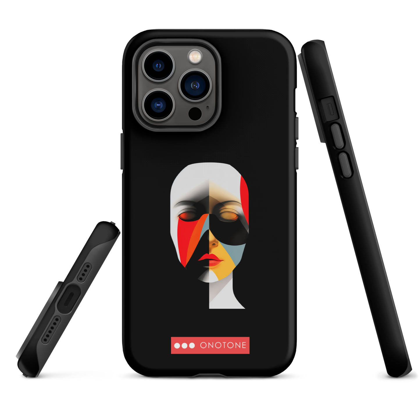 Dual Layer black modern iPhone® Case