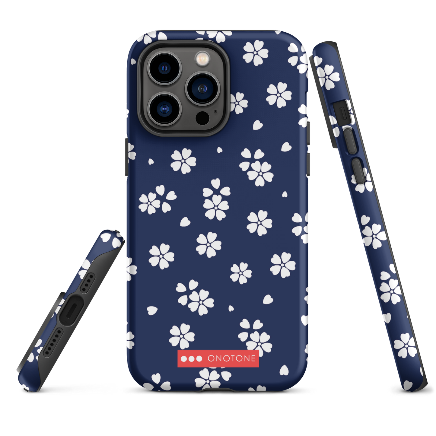 Japanese design indigo iPhone® Case with blue sakura patterns