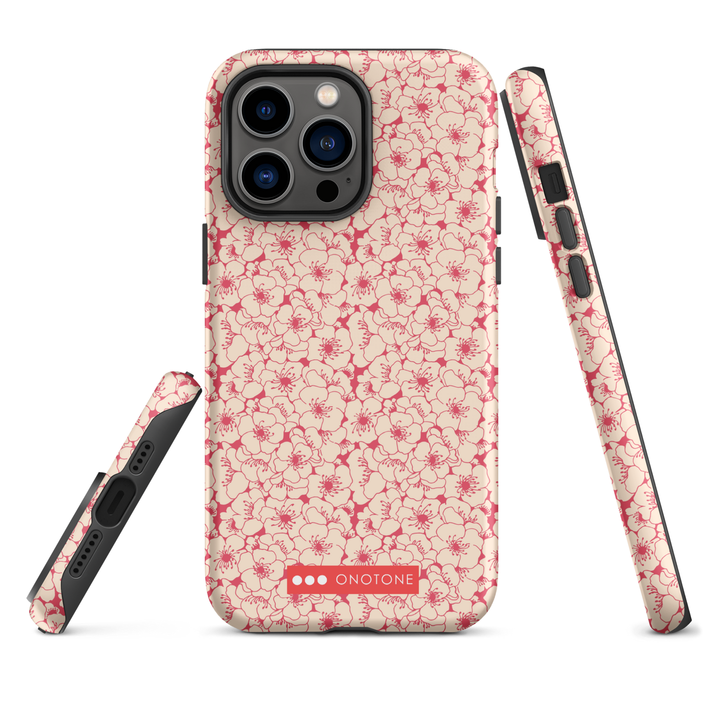 Japanese design indigo iPhone® Case with sakura patterns