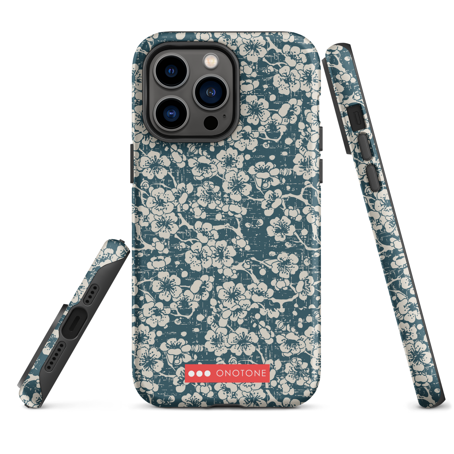Japanese design indigo iPhone® Case with blue sakra patterns