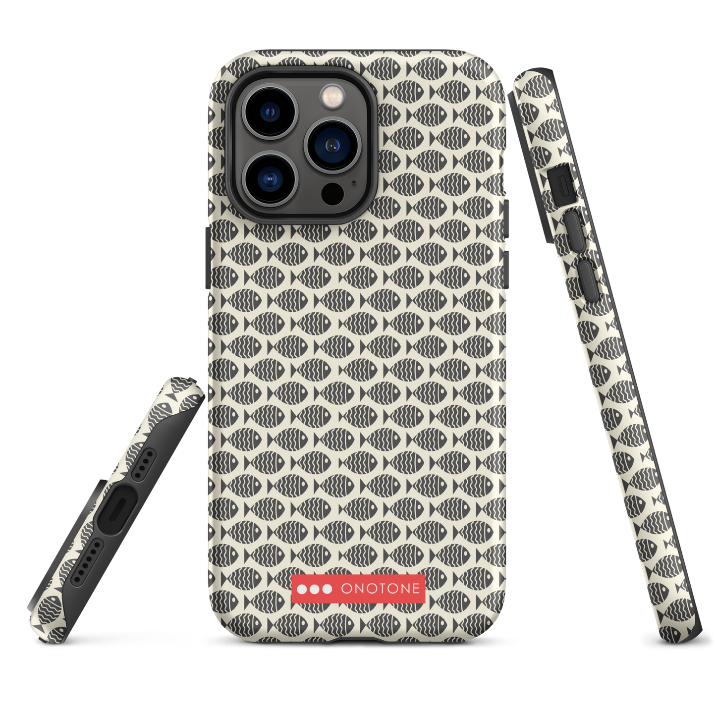 Japanese design indigo iPhone® Case with fish patterns