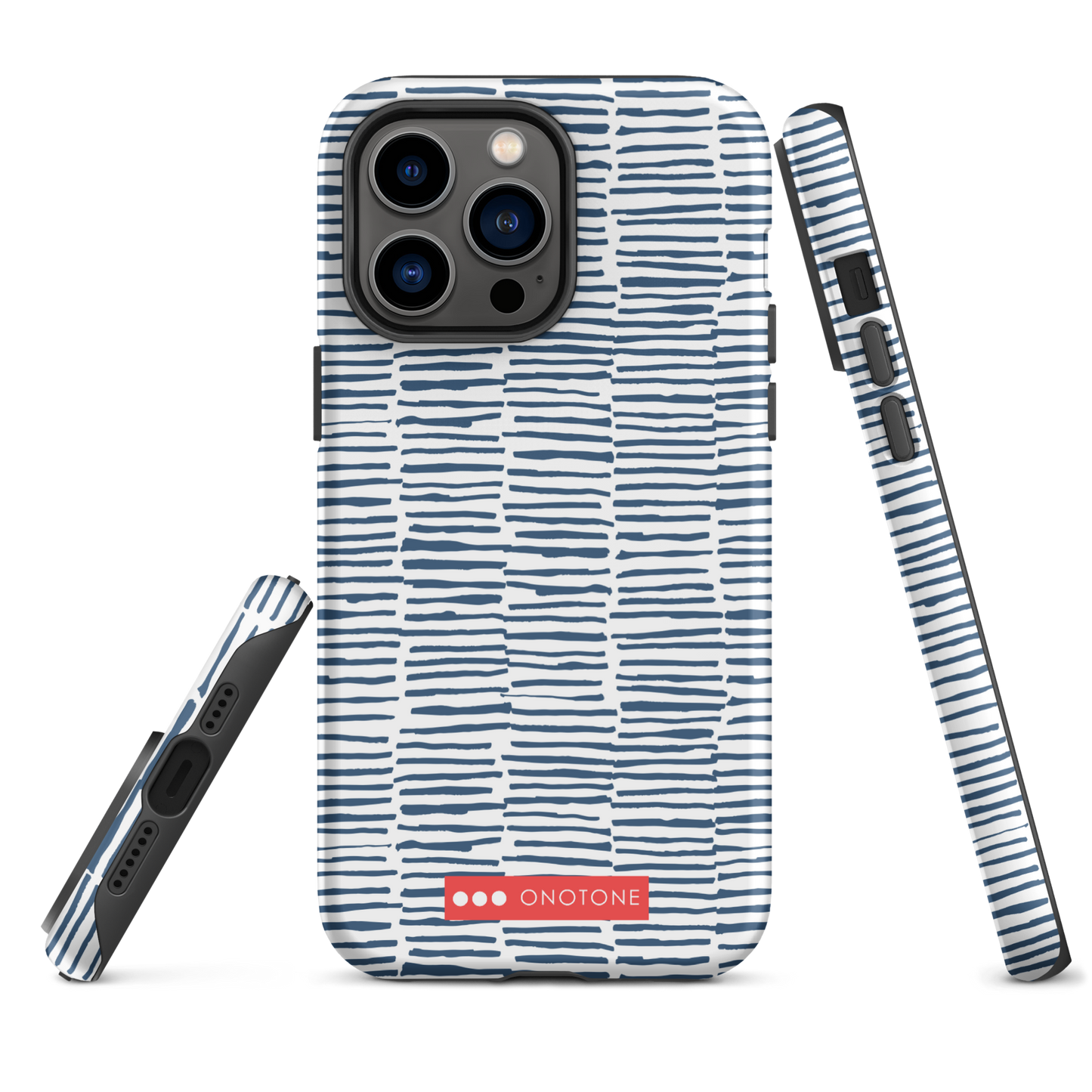 Japanese design indigo iPhone® Case with blue lines