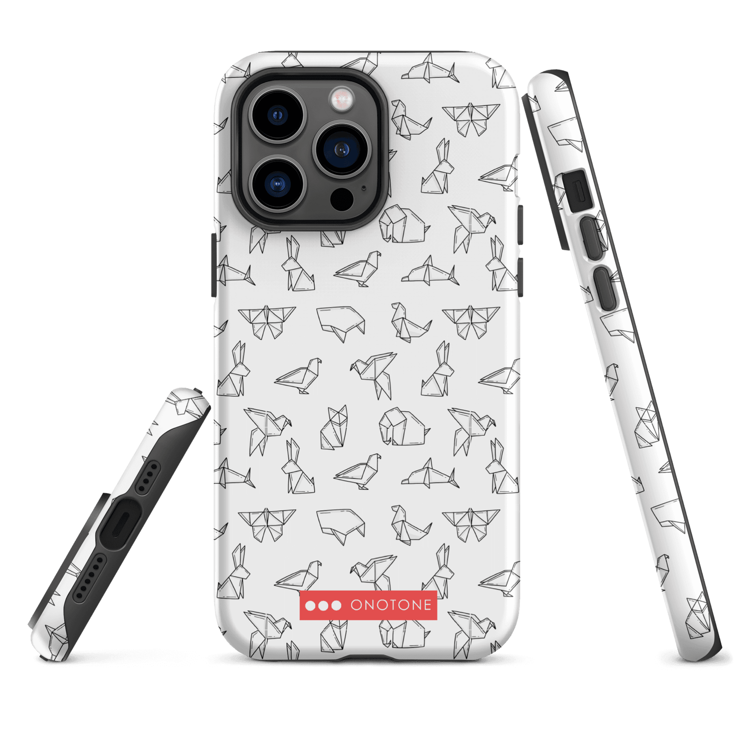 Japanese design indigo iPhone® Case with origami patterns  (IND-037)