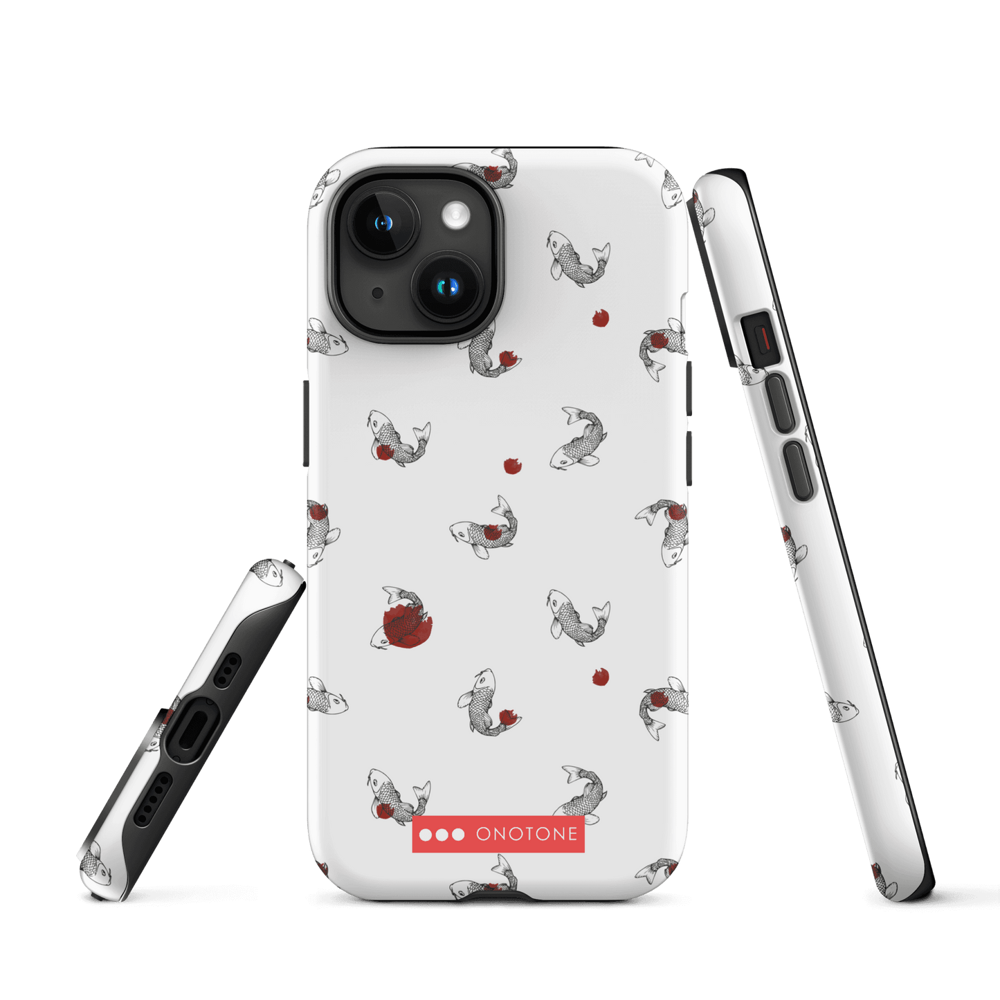 Japanese design indigo iPhone® Case with Koi patterns  (IND-038)