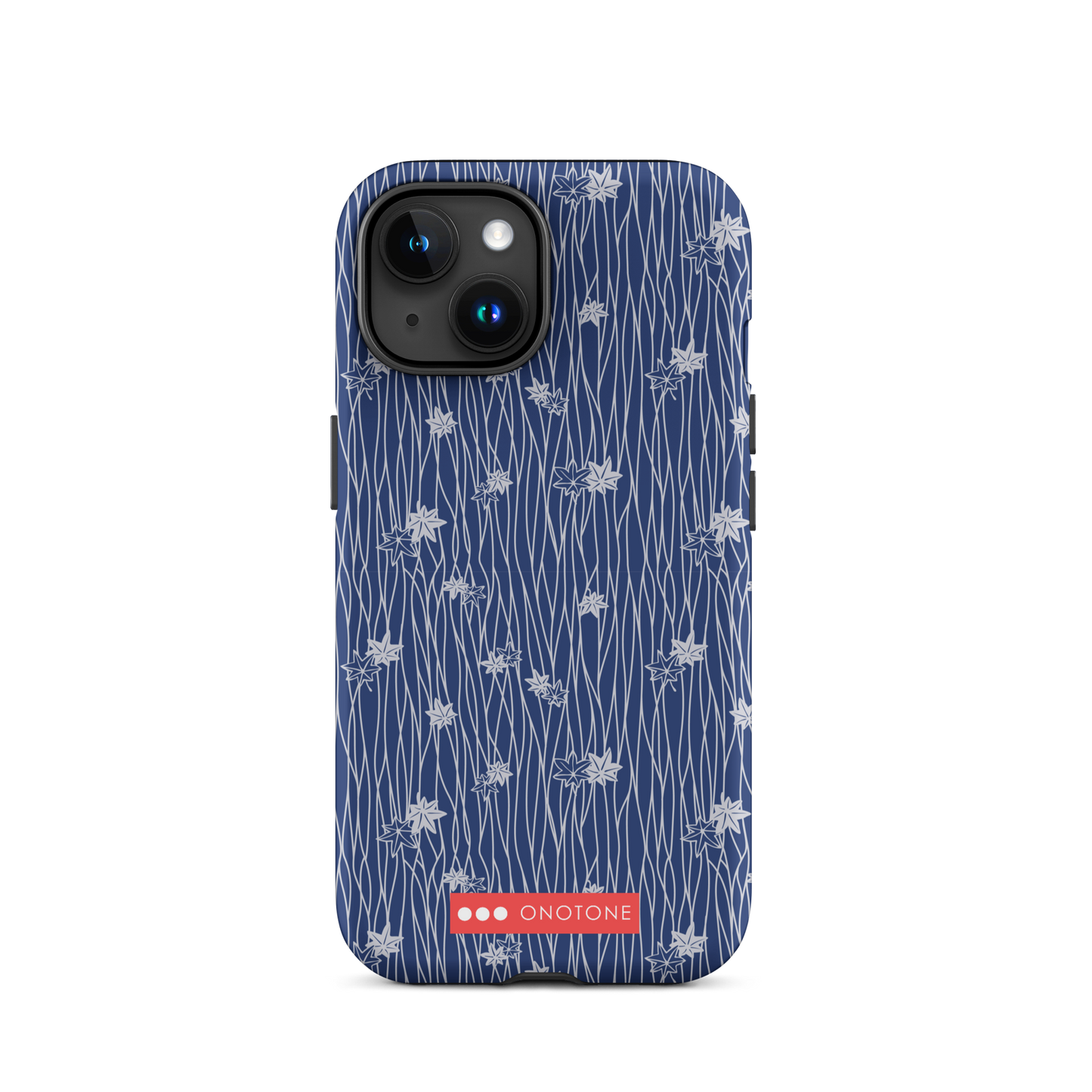 Japanese design indigo iPhone® Case with flower patterns