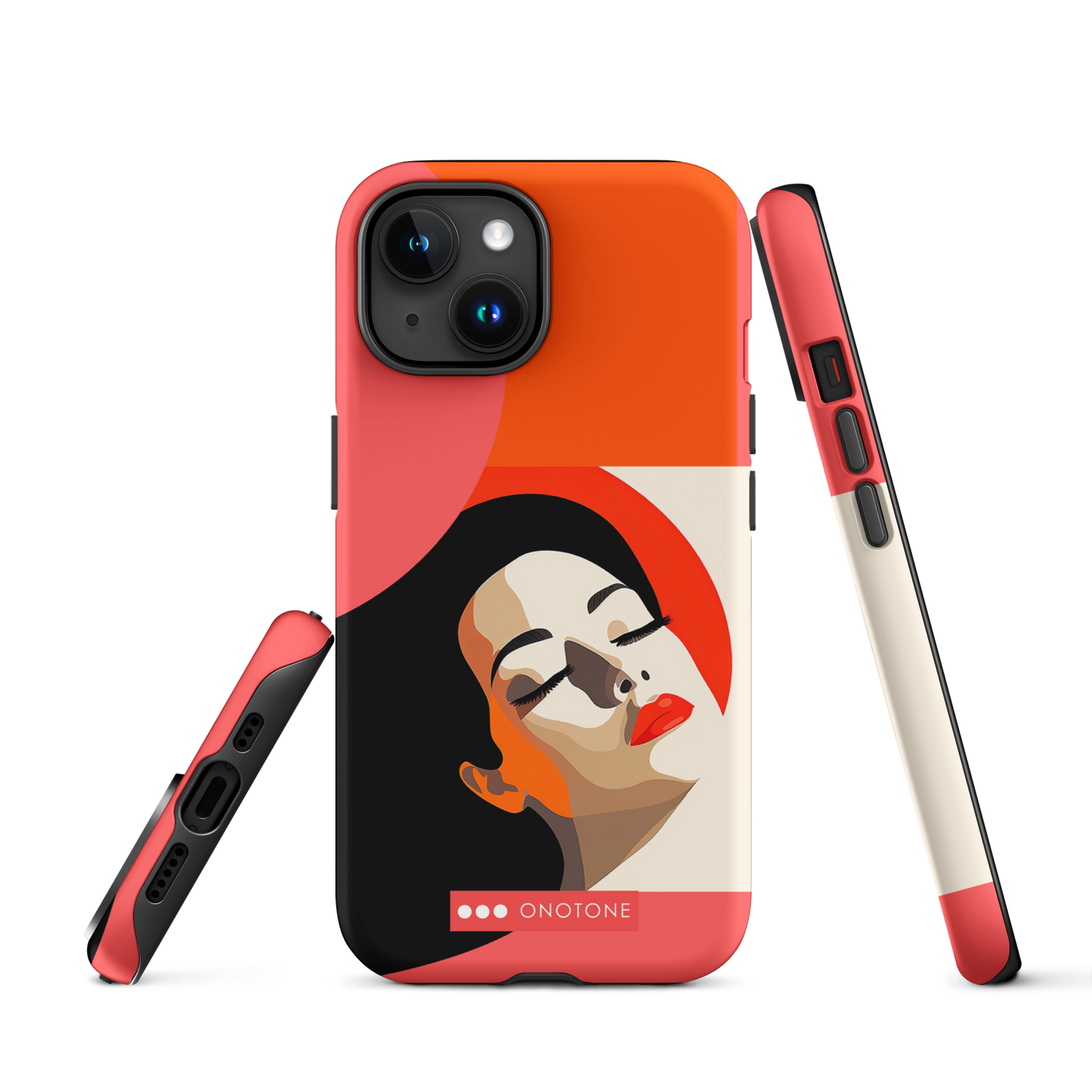Dual Layer orange modern iPhone® Case