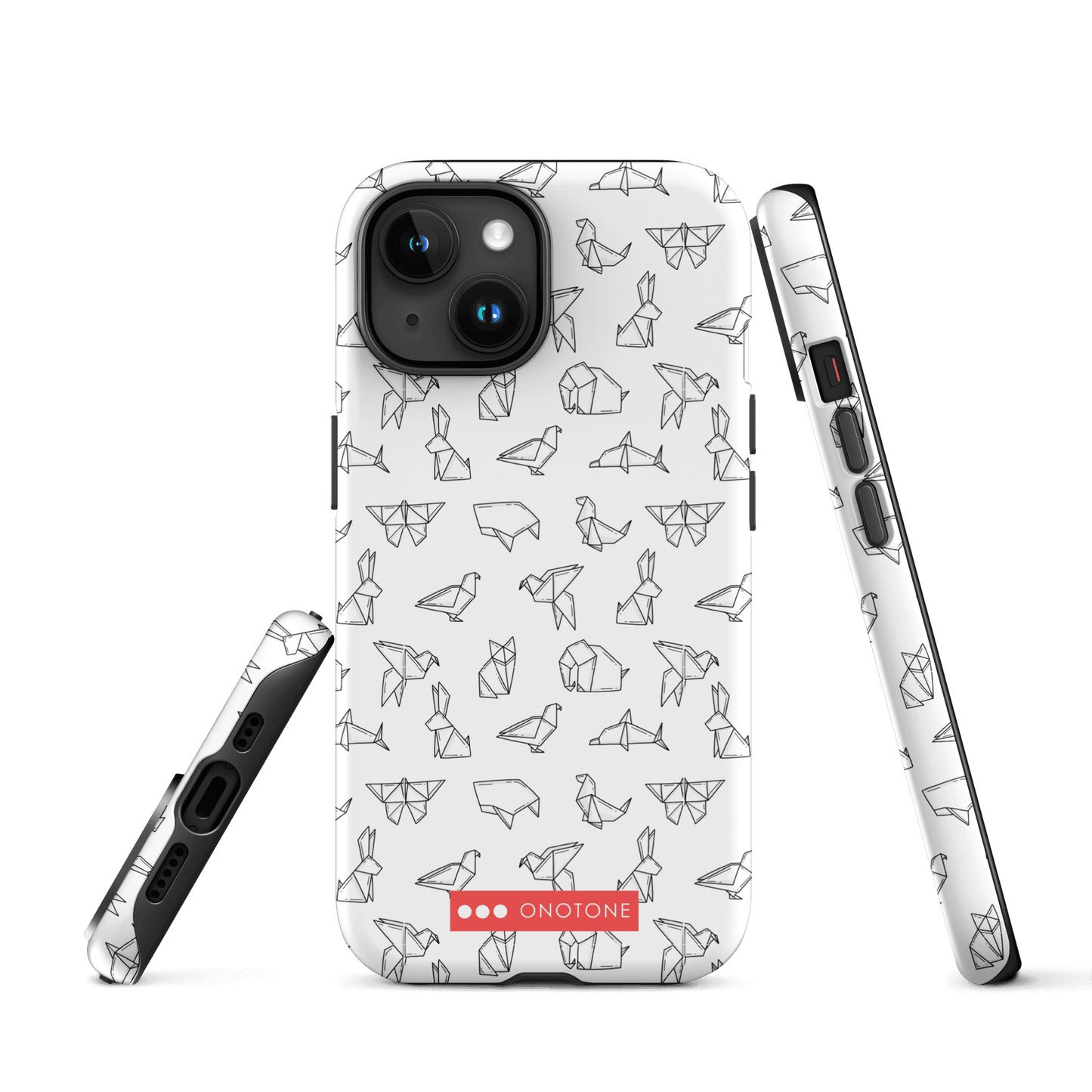 Japanese design indigo iPhone® Case with origami patterns  (IND-037)