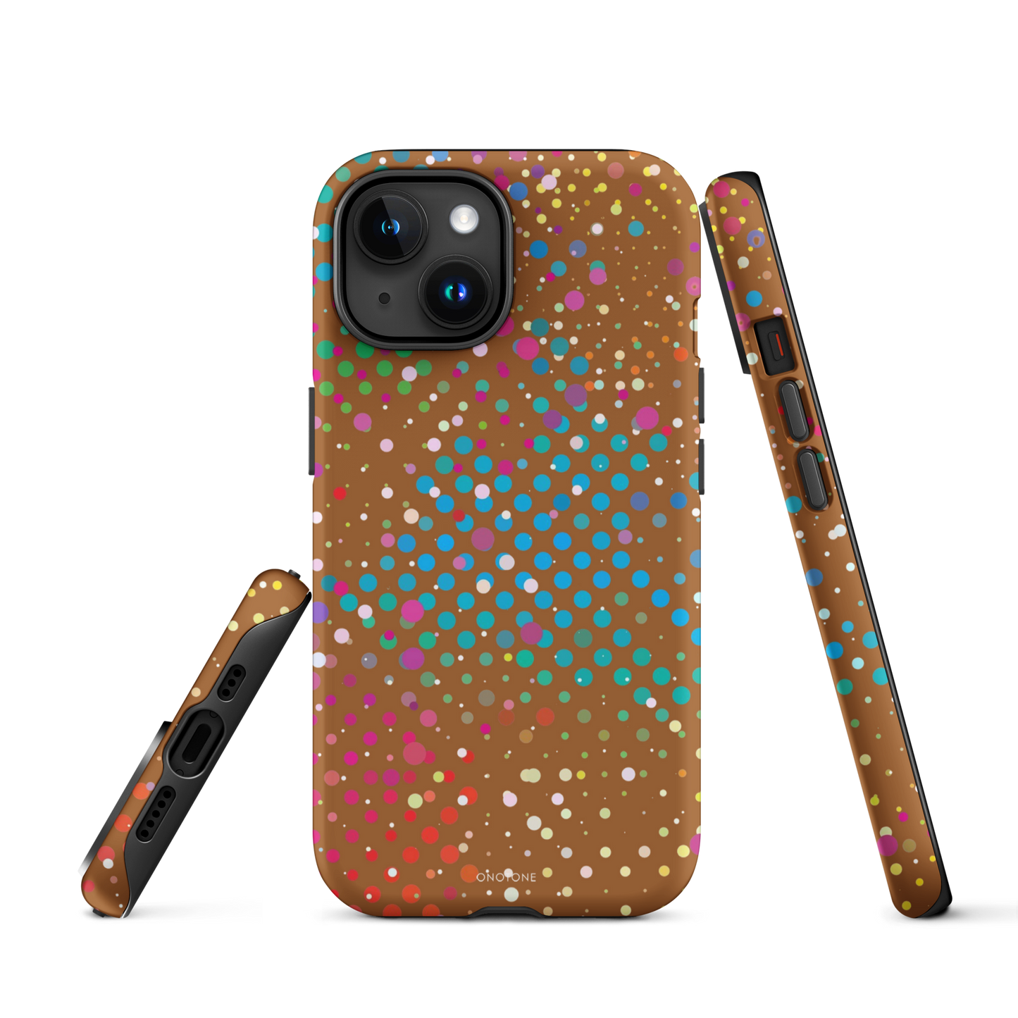 Cinnamon Brown Polka Dot iPhone 15 Plus (MagSafe) Case