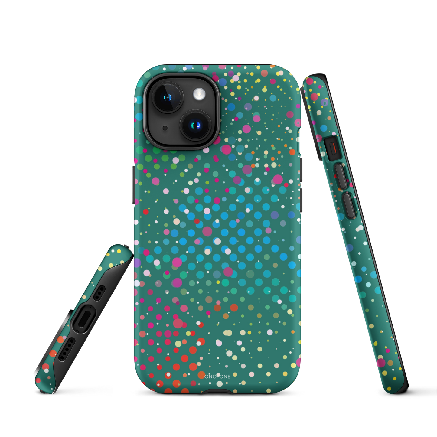 Rain Forest Green Polka Dot iPhone 15 Plus (MagSafe) Case
