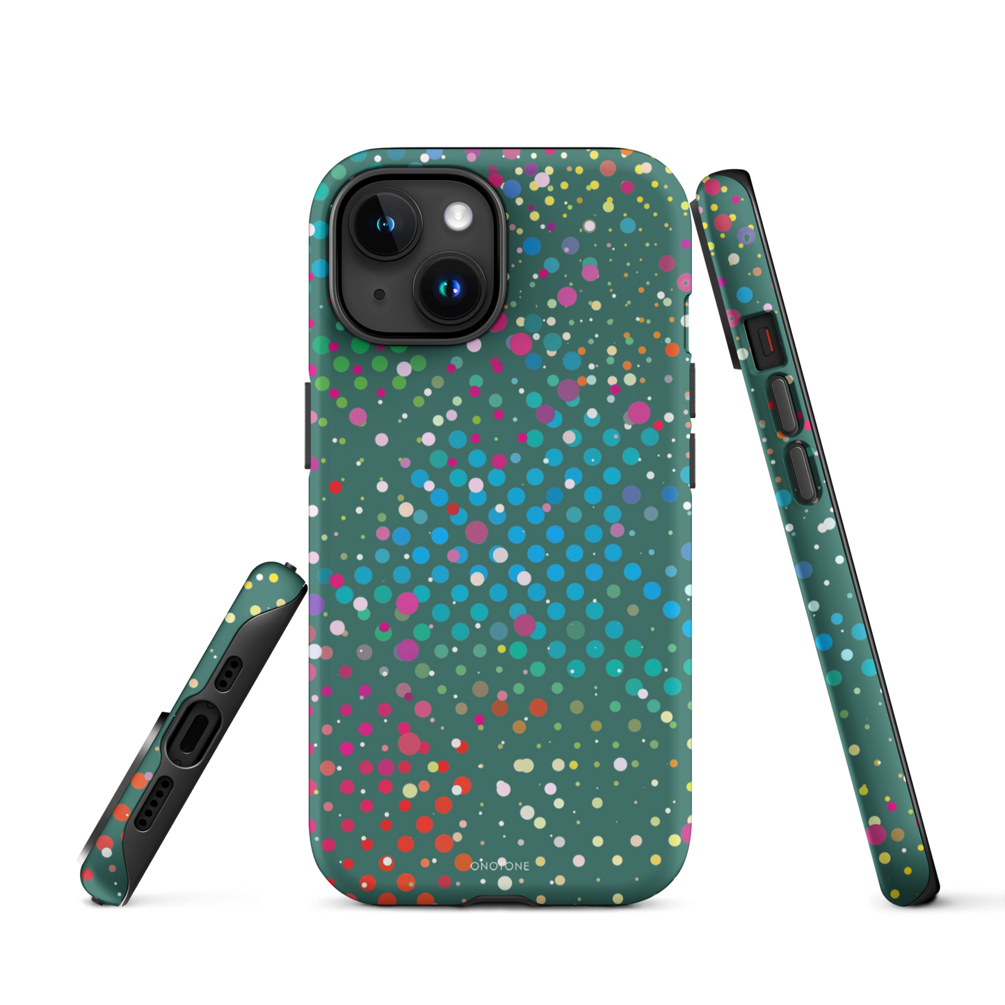 Bottle Green Polka Dot iPhone 15 Plus (MagSafe) Case