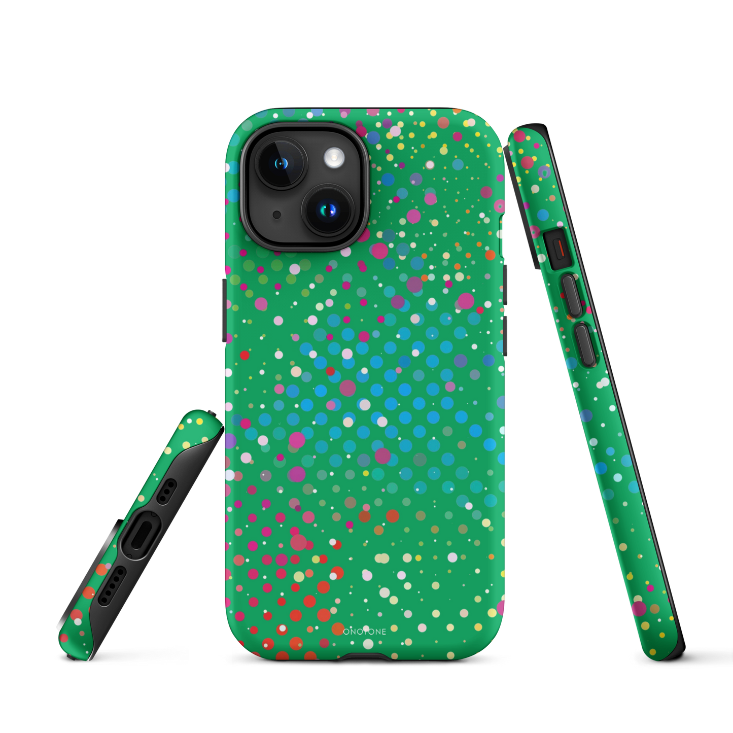 Shamrock Green Polka Dot iPhone 15 Plus (MagSafe) Case