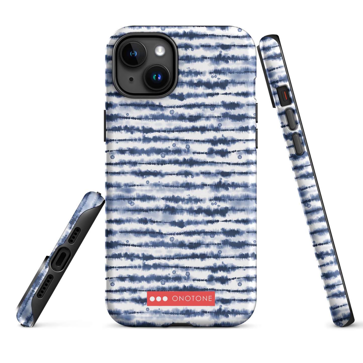 Japanese design indigo iPhone® Case with hand drawn patterns