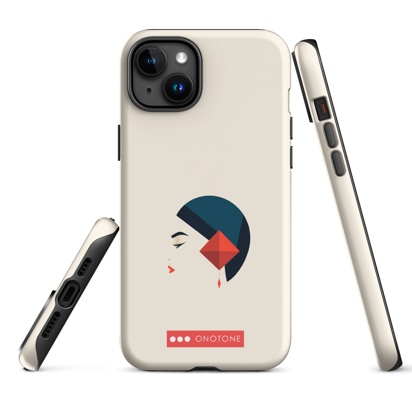 Dual Layer white modern iPhone® Case