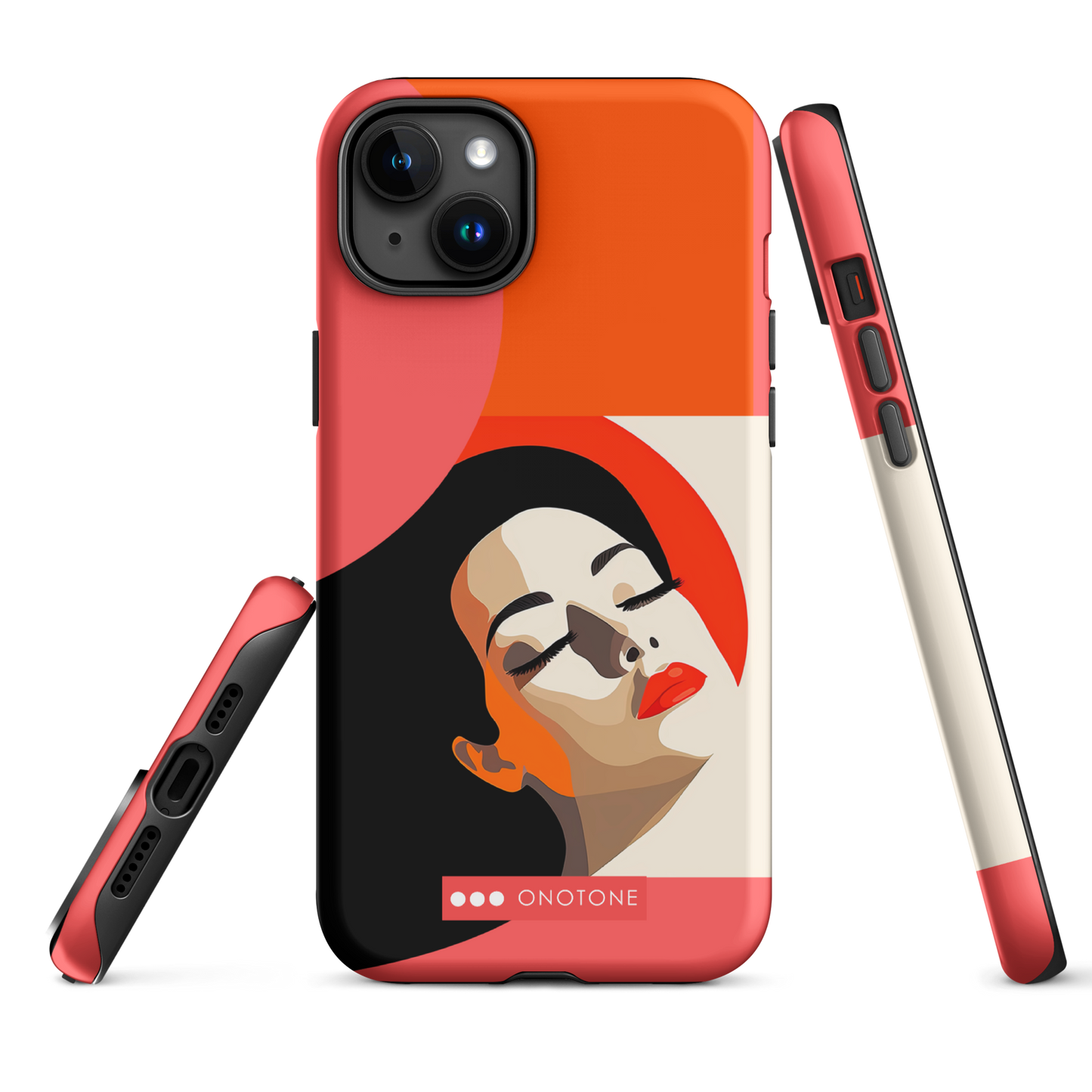 Dual Layer orange modern iPhone® Case