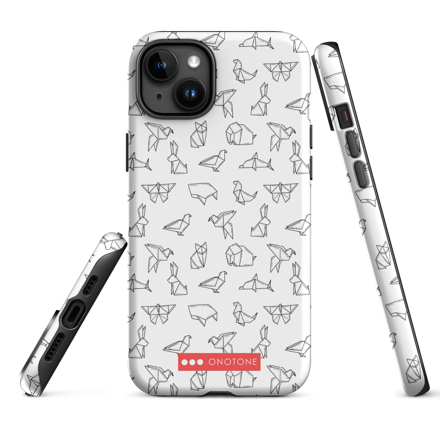 Japanese design indigo iPhone® Case with origami patterns  (IND-037)