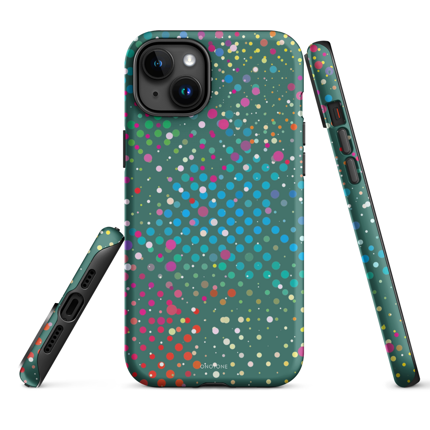 Bottle Green Polka Dot iPhone 15 Pro (MagSafe) Case