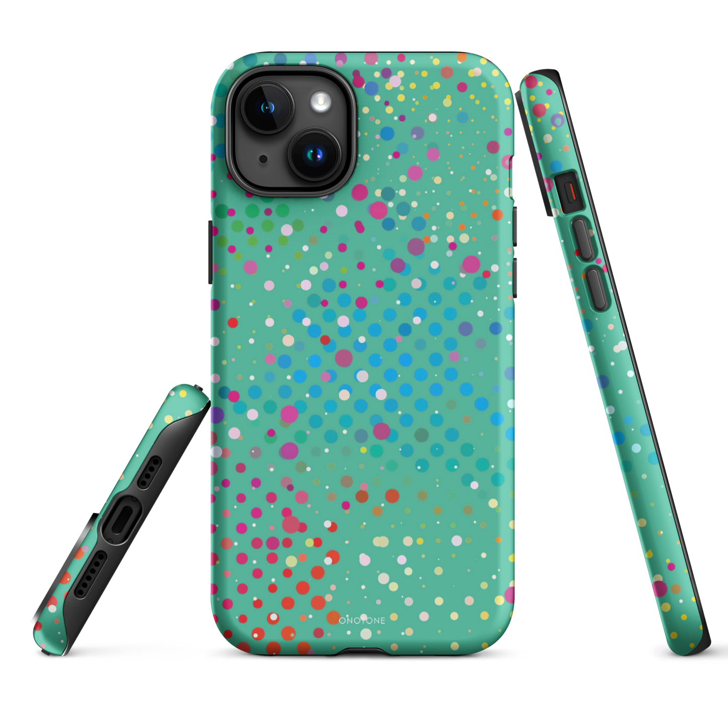Pearl Aqua Polka Dot iPhone 15 Pro (MagSafe) Case