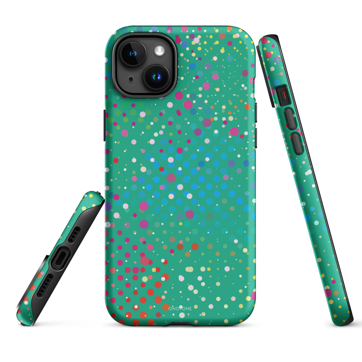 Persian Green Polka Dot iPhone 15 Pro (MagSafe) Case