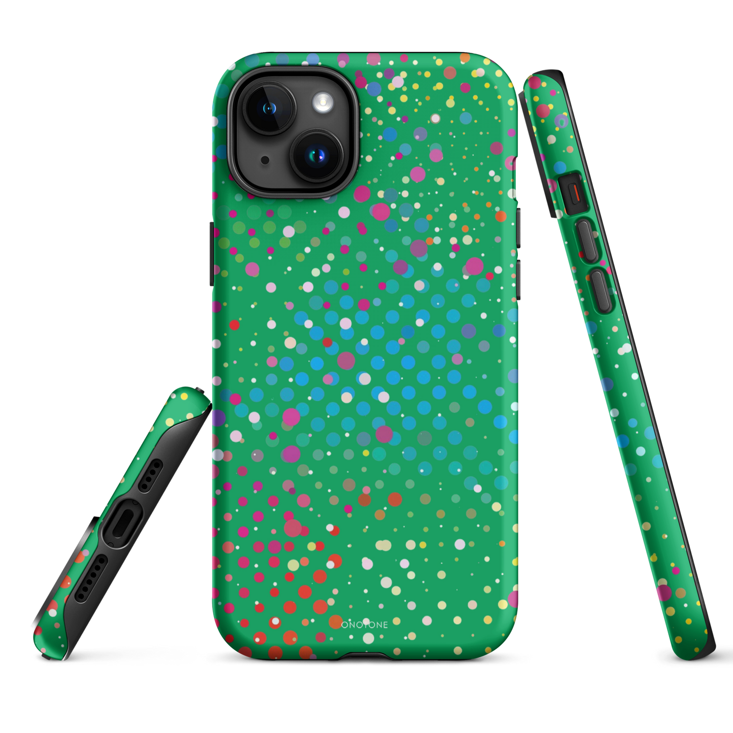 Shamrock Green Polka Dot iPhone 15 Pro (MagSafe) Case