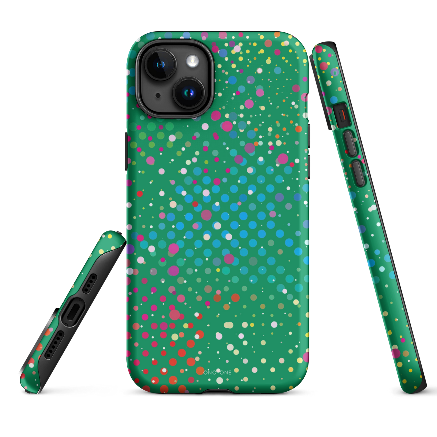 Irish Green Polka Dot iPhone 15 Pro (MagSafe) Case