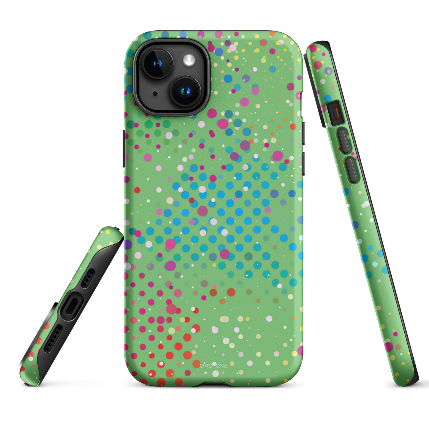 Pale Olive Green Polka Dot iPhone 15 Pro (MagSafe) Case
