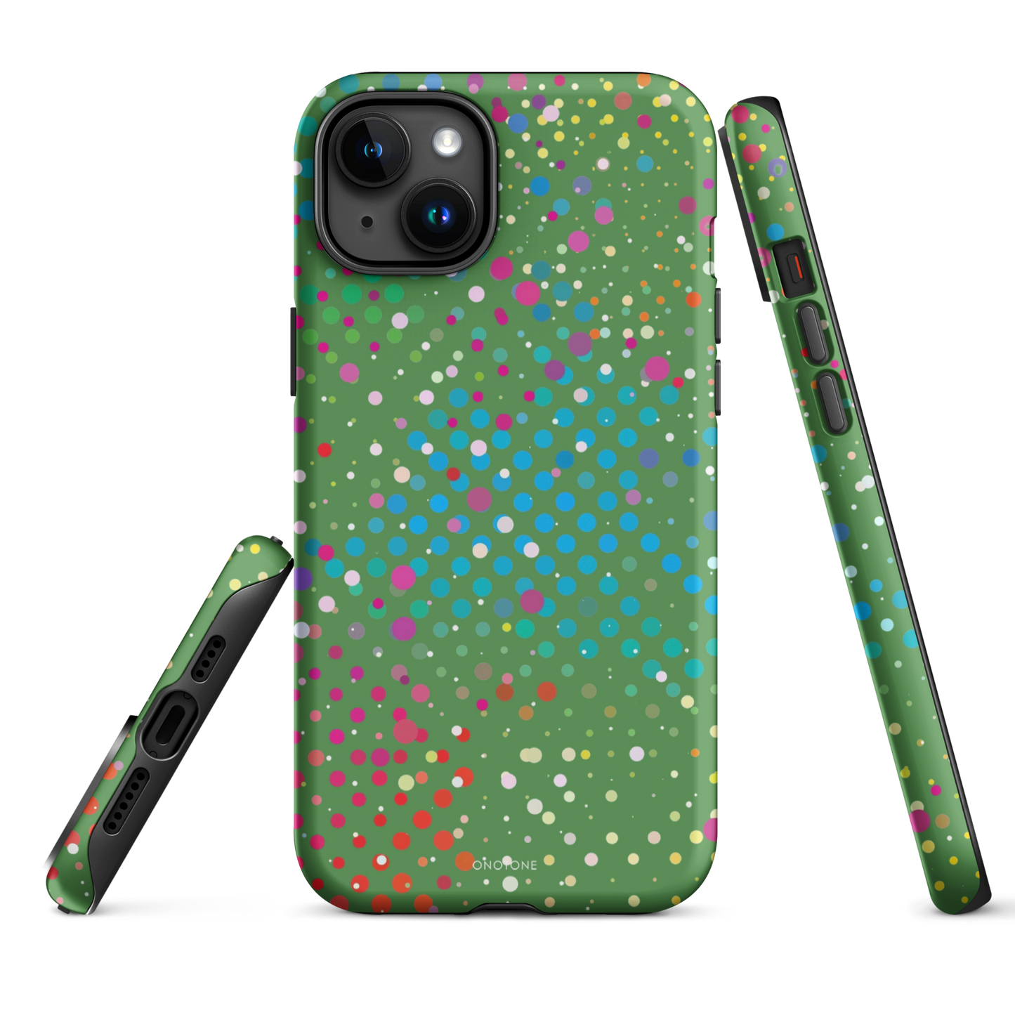 Grass Green Polka Dot iPhone 15 Pro (MagSafe) Case