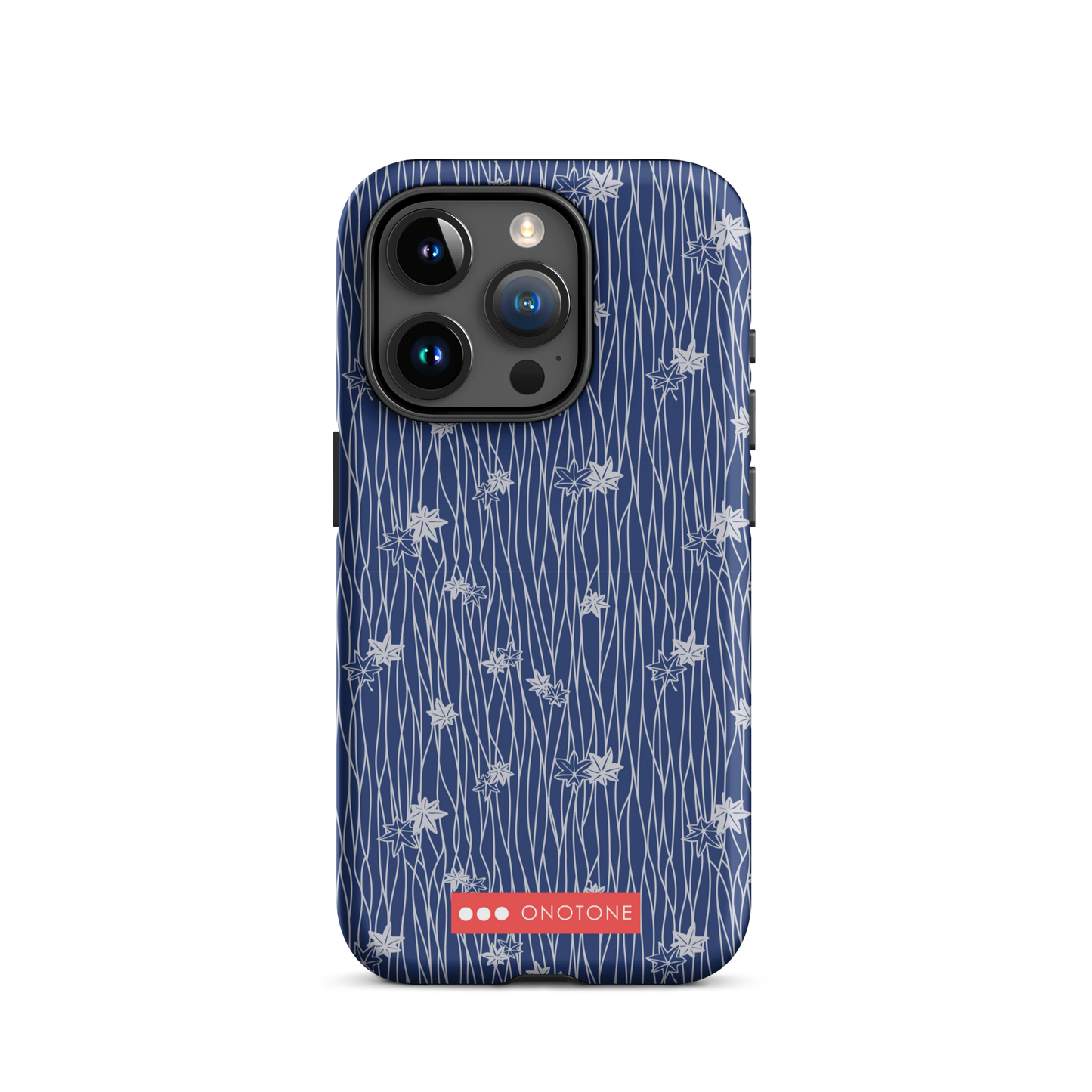 Japanese design indigo iPhone® Case with flower patterns