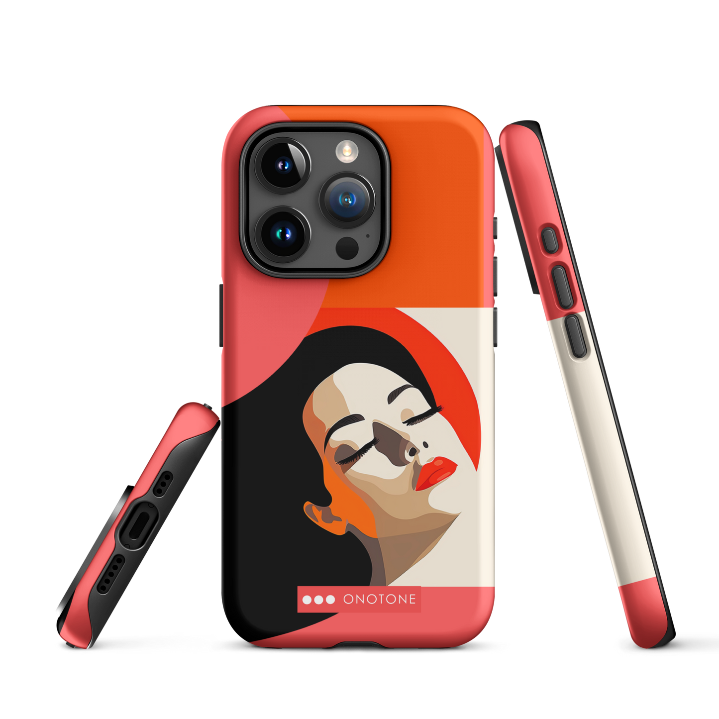 Dual Layer orange modern iPhone® Case