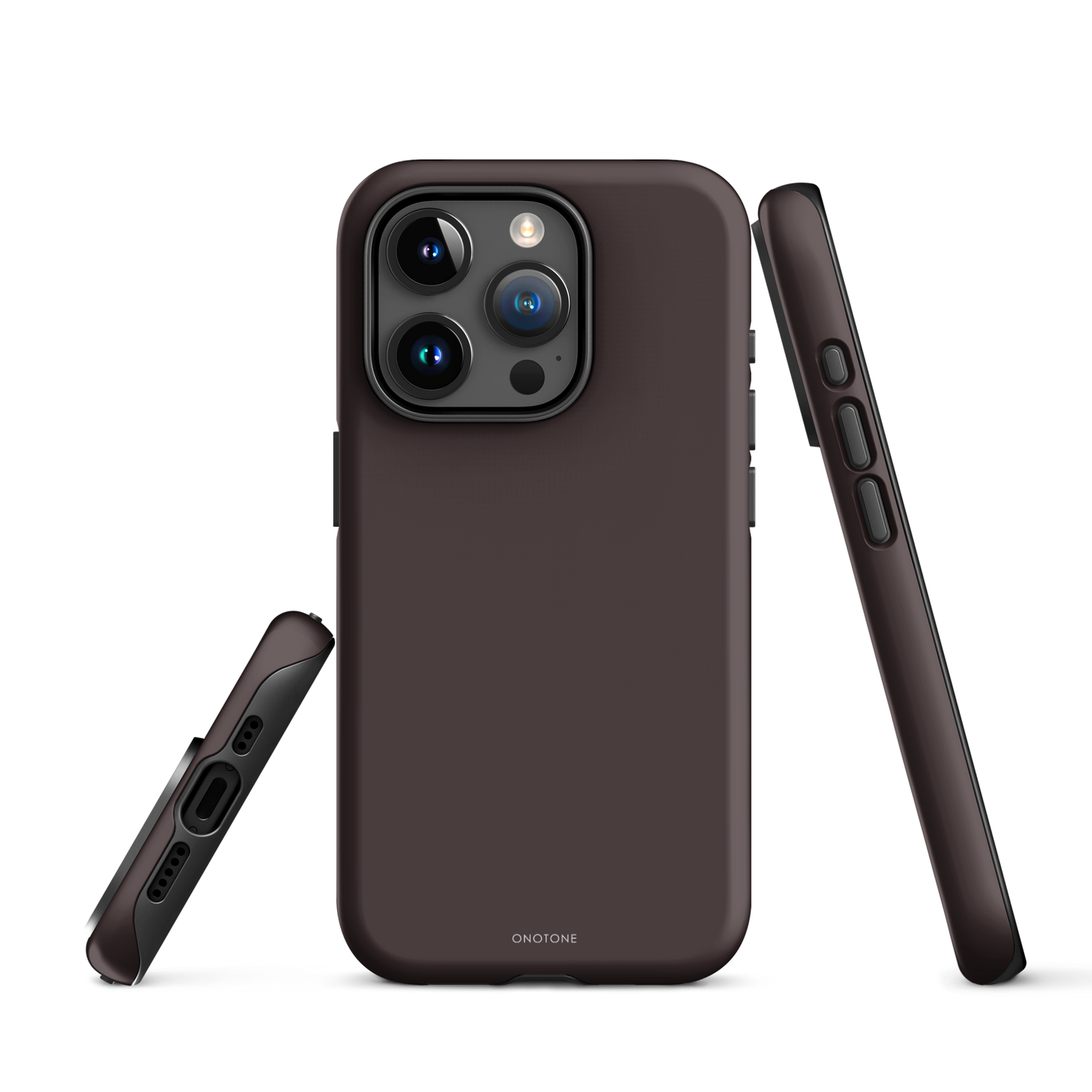 TAUPE BROWN MINIMALIST IPHONE® CASE - PANTONE® CHOCOLATE PLUM