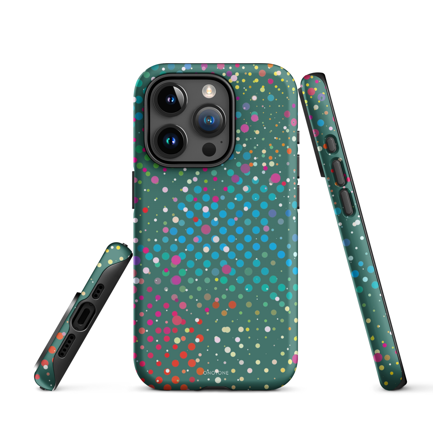 Bottle Green Polka Dot iPhone 15 Pro Max (MagSafe) Case