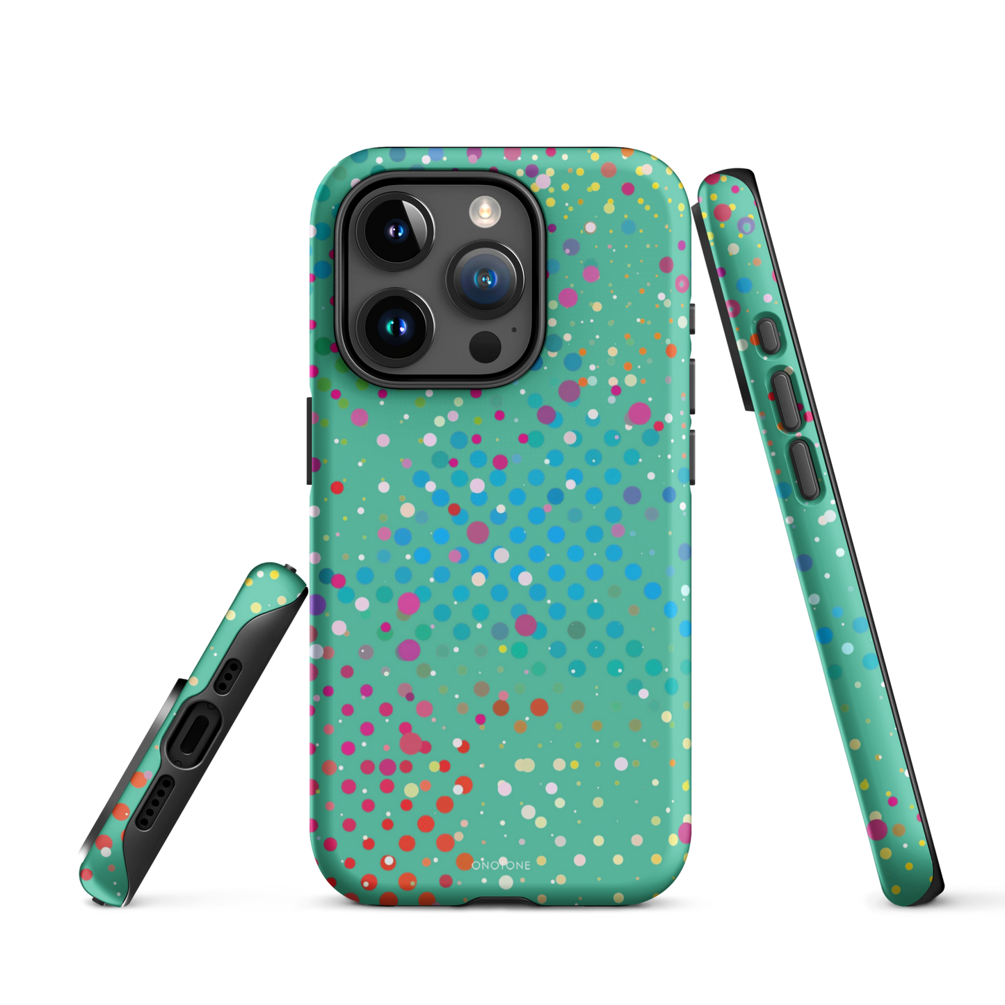 Pearl Aqua Polka Dot iPhone 15 Pro Max (MagSafe) Case