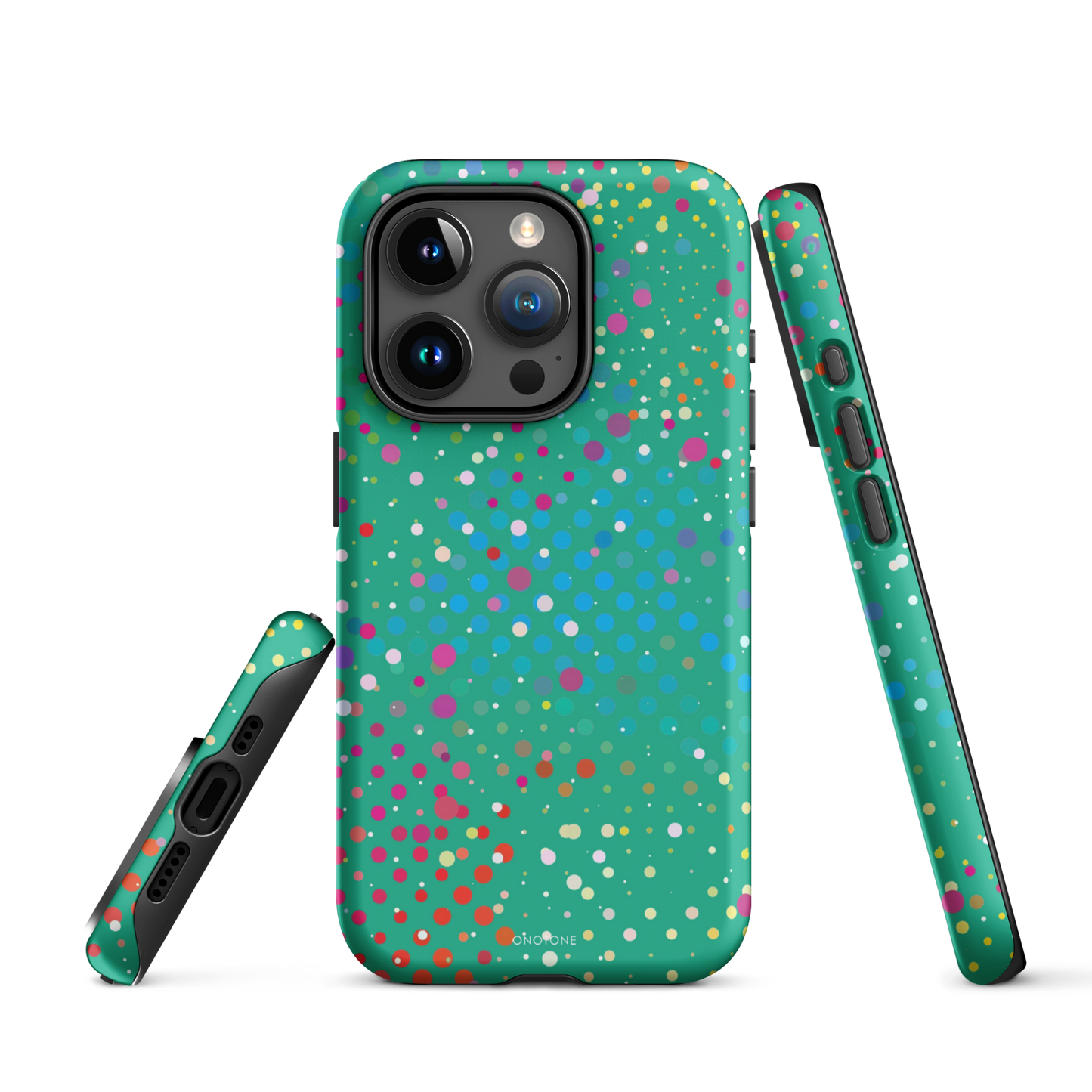 Persian Green Polka Dot iPhone 15 Pro Max (MagSafe) Case