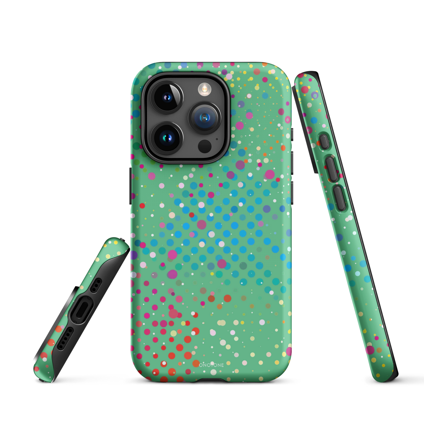 Medium Aquamarine Polka Dot iPhone 15 Pro Max (MagSafe) Case